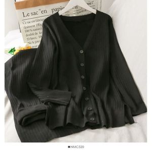 GILET - CARDIGAN Ensemble tricoté deux pièces pour femmes - Sportswear - Perle journal - Type black - Col en V