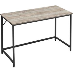 BUREAU  VASAGLE Bureau, Table, 120 x 60 x 75 cm, Assemblage Simple, Métal, Style Industriel, Grège et Noir LWD039B02