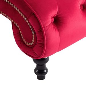 CHAISE LONGUE SWT Chaise longue Velours Rouge