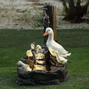 FONTAINE DE JARDIN STATUE,duck--Fontaine de jardin en résine à énergi