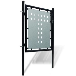 PORTAIL - PORTILLON ZERODIS Portail simple de clôture Noir 100x150 cm 