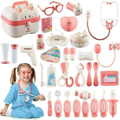 Sac De Transport Vétérinaire Pour Animaux – Kit Jeu De Rôle Médecin, Chaton Chiot, Déformation 2en1, Rose