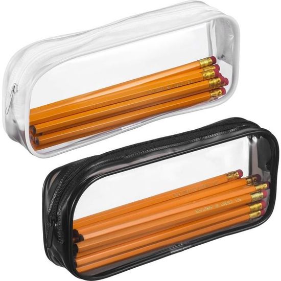 Lot De 10 Trousses Noires En Coton Avec Fermeture éclair Dorée - Fourre-tout Pratique - Doré Métallique