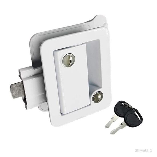 MKING Verrou De Porte De Camping-car, Serrure De Porte De Remorque Serrure De Porte De Caravane En Alliage De Zinc Serrure De Porte Dentree De Remorque De Voyage Avec 4 Cles Loquet De Porte De
