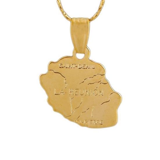 BK Pendentif La Reunion 18K plaqué or chaîne 50CM Achat / Vente