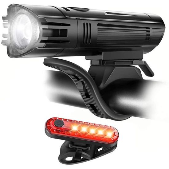 Kit Phares Avant Et Arrière Rechargeables USB Pour Vélo - LED, Résistant à L'eau, Garantie 1 An