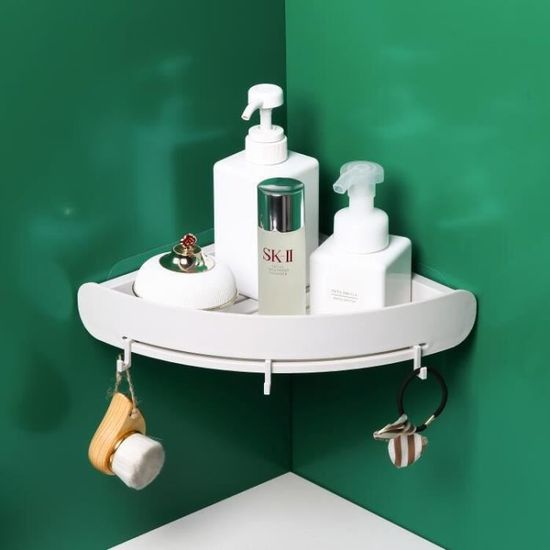 Étagère De Salle De Bain Murale Sans Perçage – Ventouses, Aluminium Gris, Rangement D’angle