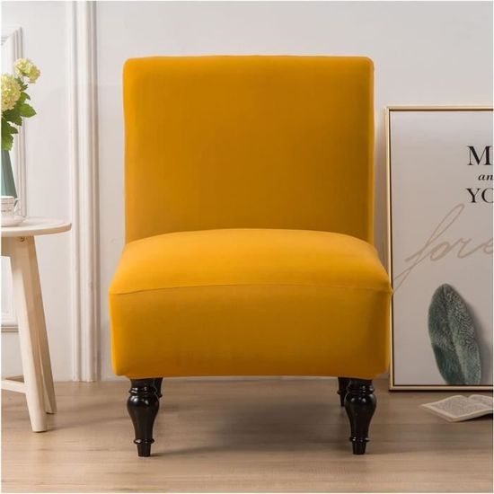 Velours Housse De Fauteuil Sans Accoudoirs, Housse De Fauteuil Sans