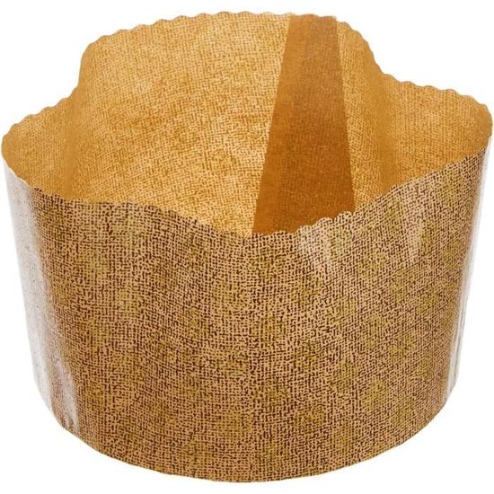 5 Pirottini Per Panettone In Carta Ondulata, Diametro 13 Cm X Altezza 9,3 Cm, Resistenti Al Calore Fino A 220°C, Marroni, Monouso
