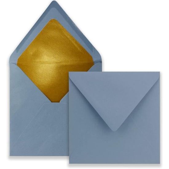 Lot De 50 Enveloppes Carrées Vert Eucalyptus - 15,5 X 15,5 Cm - 120g/m² - Fermeture Adhésive - Surface Mate - Gustav Neuser - 10
