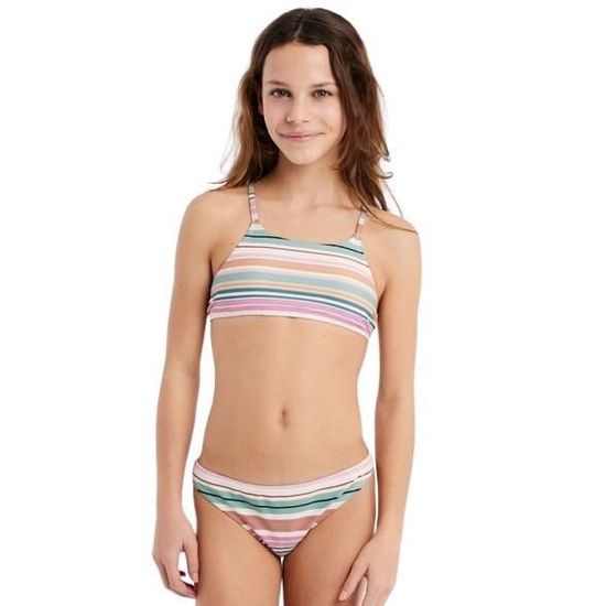 DPois Maillot De Bain 2 Pièces Ado Fille Tankini Shorty Anti UV - 4 à 14 Ans