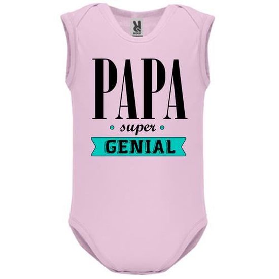 Body Bebe Manche Sans Bebe Fille Rose Papa Super Genial 1 Rose Cdiscount Pret A Porter