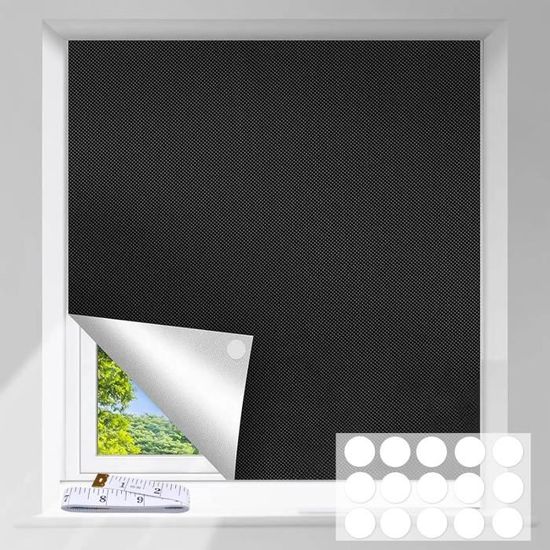 Store Occultant Sans Perçage 200x145 Cm – Rideau Blackout Thermique Portable Pour Fenêtre
