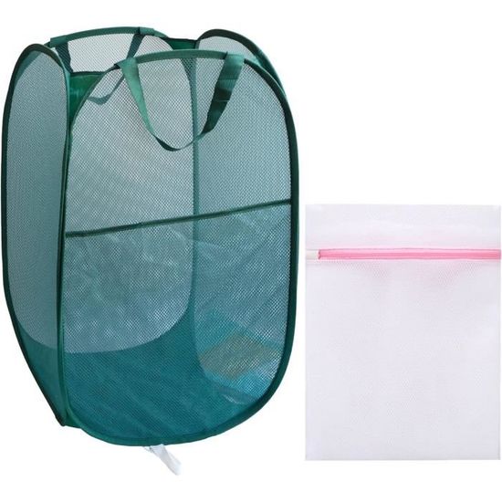Panier À Linge Corbeilles À Linge Pliable Pop Up En Maille Filet Sac À