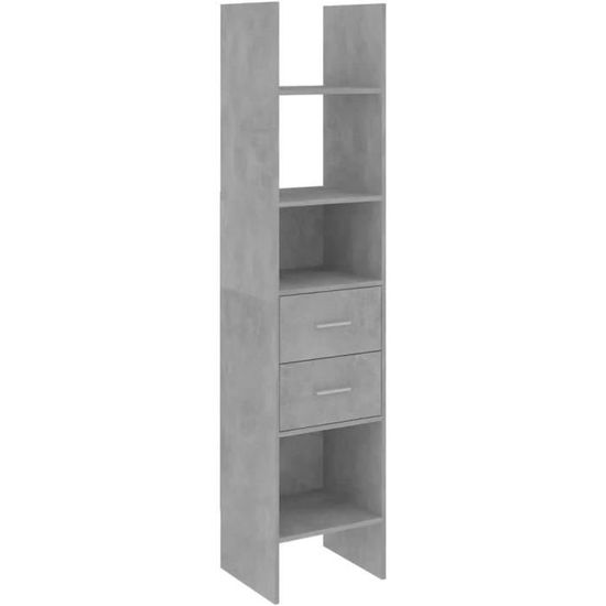Bibliothèque étagère 2 Niveaux Sonoma Gris 60x24x76 Cm - Rangement Livres, DVD, Déco - Meuble Salon Compact - 11