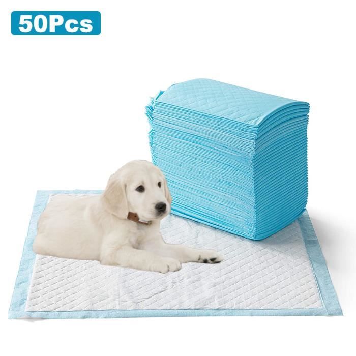 Lot de 50 Tapis Educateurs pour Chiens Chiots 45x60cm, Hygiénique d’Entraînement pour Apprentissage de la Propreté de Chiots Aminaux