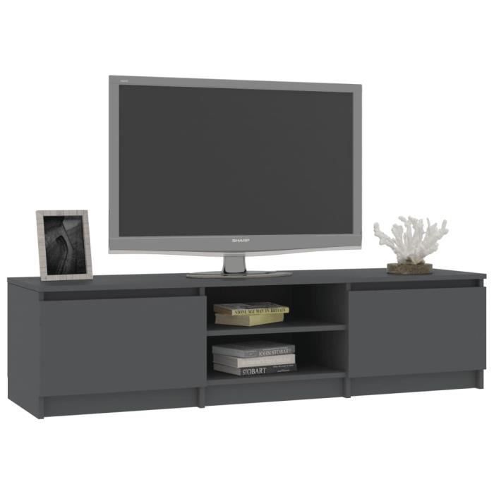 FOR Meuble TV, Gris, 140cm, Aggloméré #1