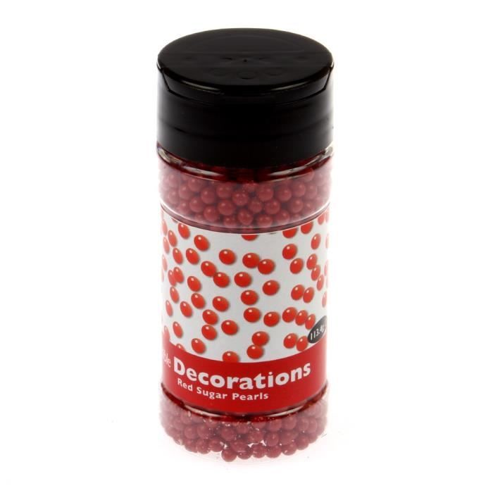 PME Comestible ROUGE 4MM Sucre Perles Boules Boite Gâteau Déco 113.4G
