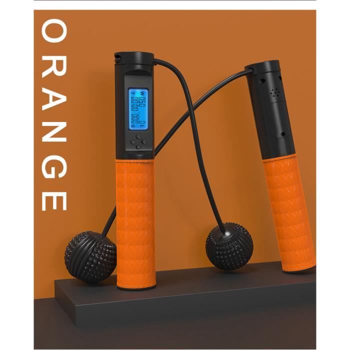 Corde à Sauter Sport Maison Materiel Musculation 3M Réglable avec Compteur LED Speed Jump Rope, Corde à Sauter sans fil Roulements