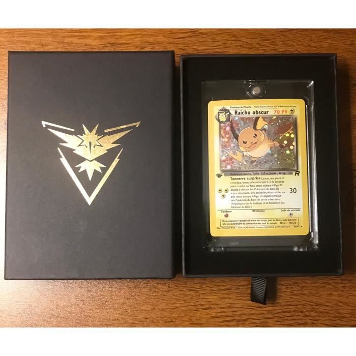 Carte Pokémon Fanmade Raichu Obscur Edition 1 Holographique 83/82 Team rocket Near Mint Boite cadeau Secret