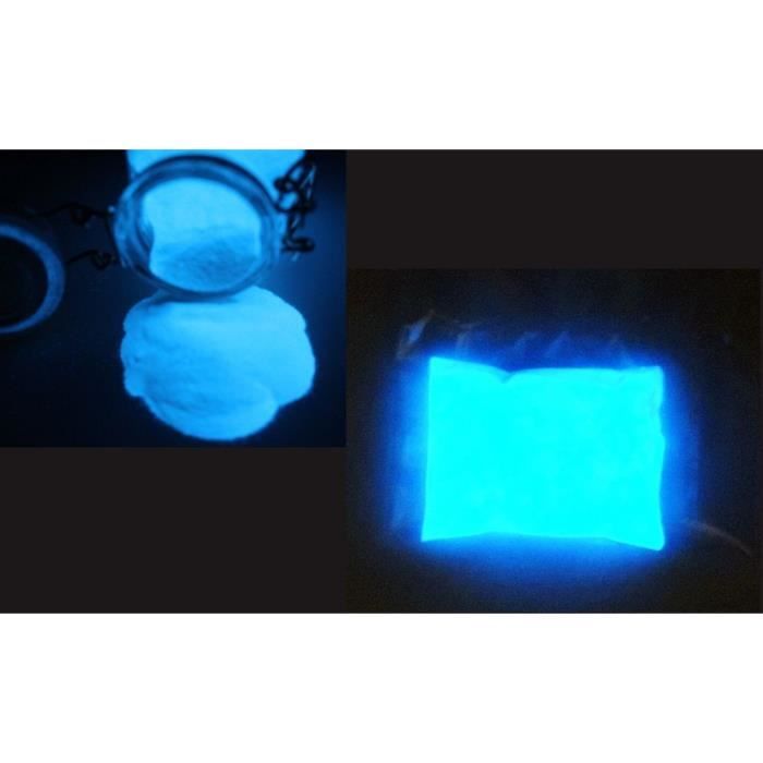 30g de pigment bleu poudre phosphorescent fluorescent dans la nuit pour vernis peinture nail art