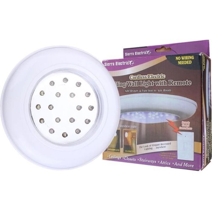Plafonnier Avec Télécommande 18 LED Lampe de Plafond Sans Fil À Pile Luminaire Couloir