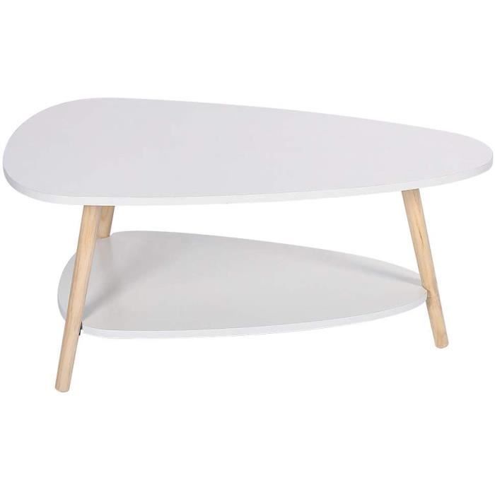TABLE GIGOGNE YJIIJY Table Basse Ovale scandinave Table de Salon avec 2 Eacutetagegravere Table drsquoAppoint en Bois Tables Bas129