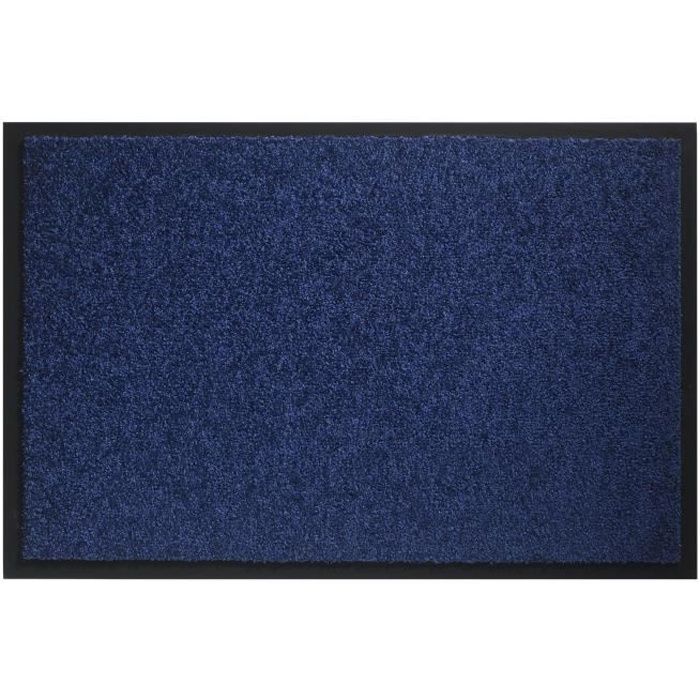 Tapis d´entrée TWISTER - Bleu cobalt - 90x150 cm - Support vinyl antidérapant