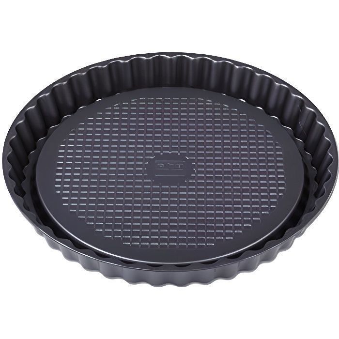 CHG 8099-06 Moule à Tarte Professionnel 28cm en Anthracite métallisé, Acier Inoxydable, 28 x 28 x 3 cm 6721-46