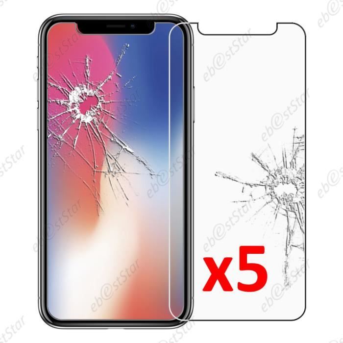 ebestStar ® Lot x5 Film protection écran VERRE Trempé pour Apple iPhone X 5.8\