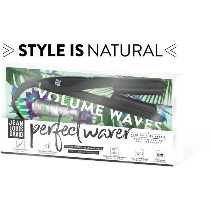 JEAN LOUIS DAVID Perfect Waver 39995 - Fer à boucler - Plaques profondes - 5 Températures - Céramique - Gris irrisé