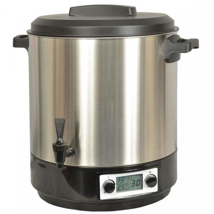 Kitchen chef - stérilisateur électrique lcd avec robinet et minuteur 31l 2000w inox - kcpst31lcd.ix