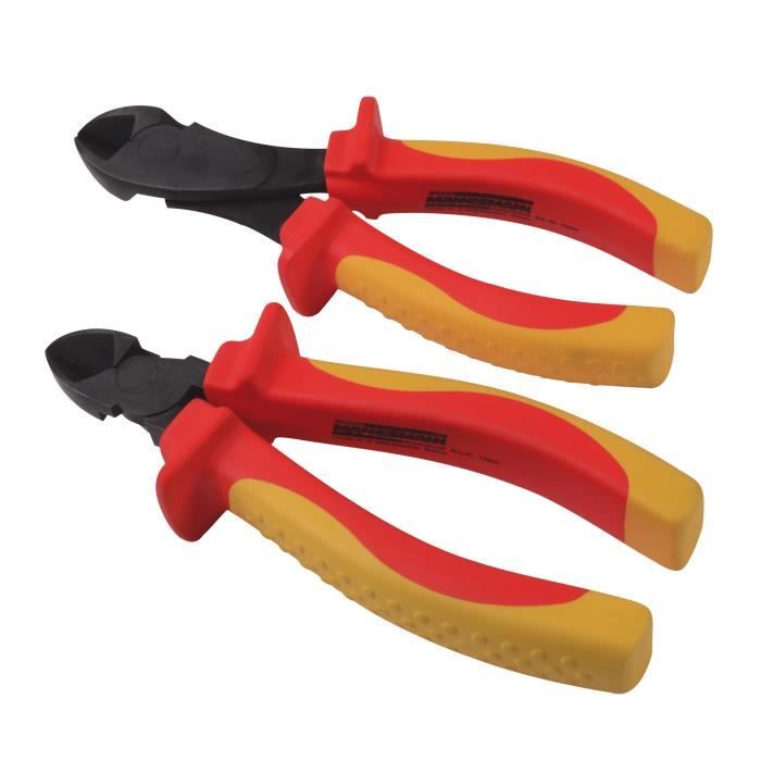 MANNESMANN Pince coupante diagonale - 185 mm - Jaune et orange