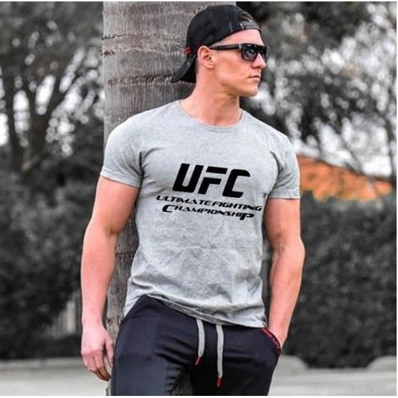 UFC Ultimate Fighting Championship Mma Logo T-Shirts-Gris