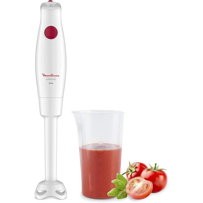 Mixeur Plongeant 350 W Bouton Unique pour Contrôler La Vitesse Lames Inox Moulinex Turbomix,Anti-Éclaboussure