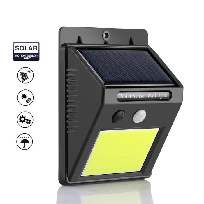 48-LED Lampe Solaire Jardin LED Luminaire Exterieur Détecteur de Mouvement Lampe Solaire LED Etanche Luminaire exterieur IP65