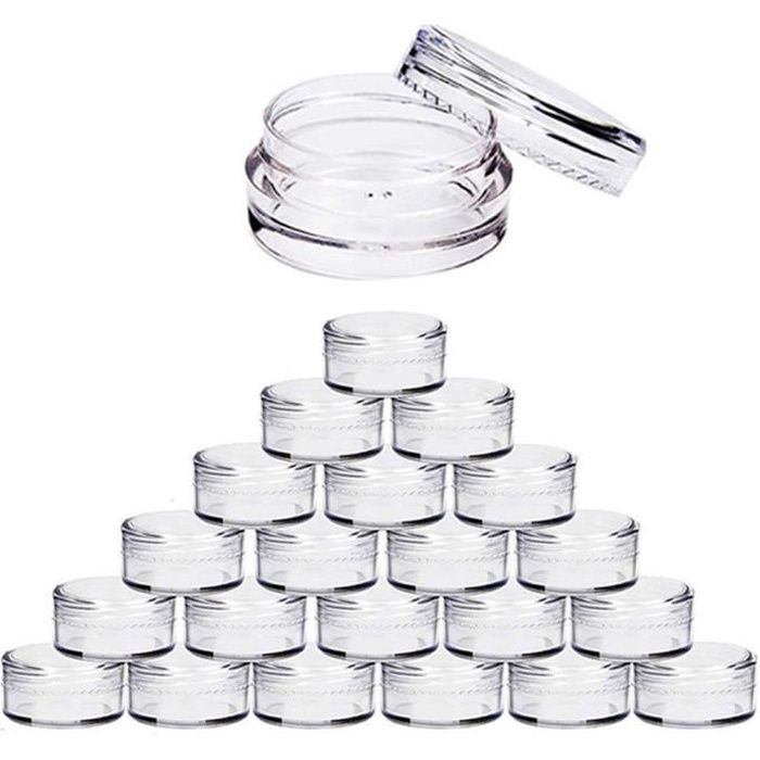 50 Pièces Pot Vide Cosmétiques Petit Contenant En Plastique Jar à Échantillon Pour Crème et Stockage de Maquillage 3g