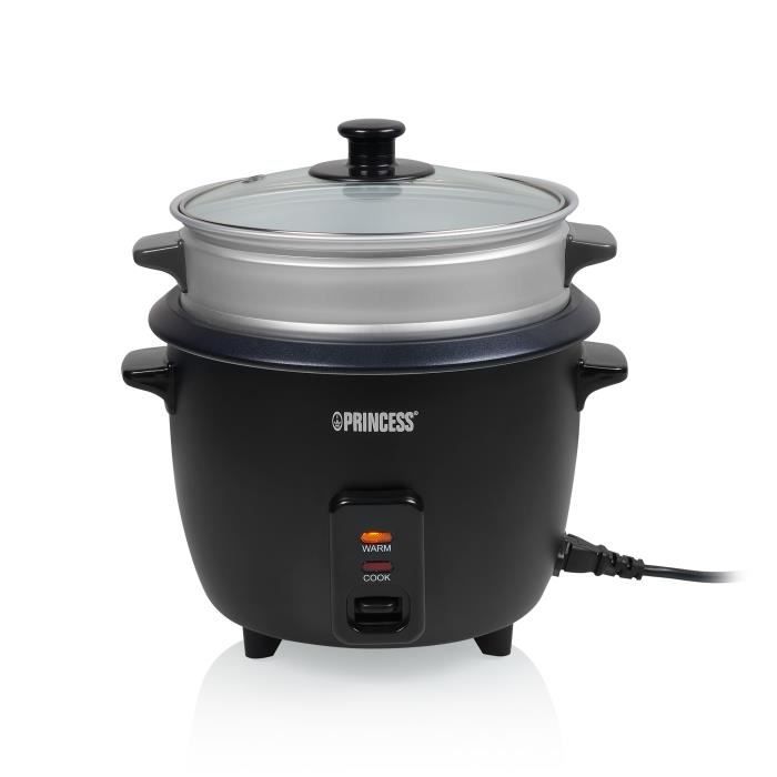 Cuiseur à riz Princess 271936 noir mat - 1 L - 400 W - 2 programmes - Accessoires inclus