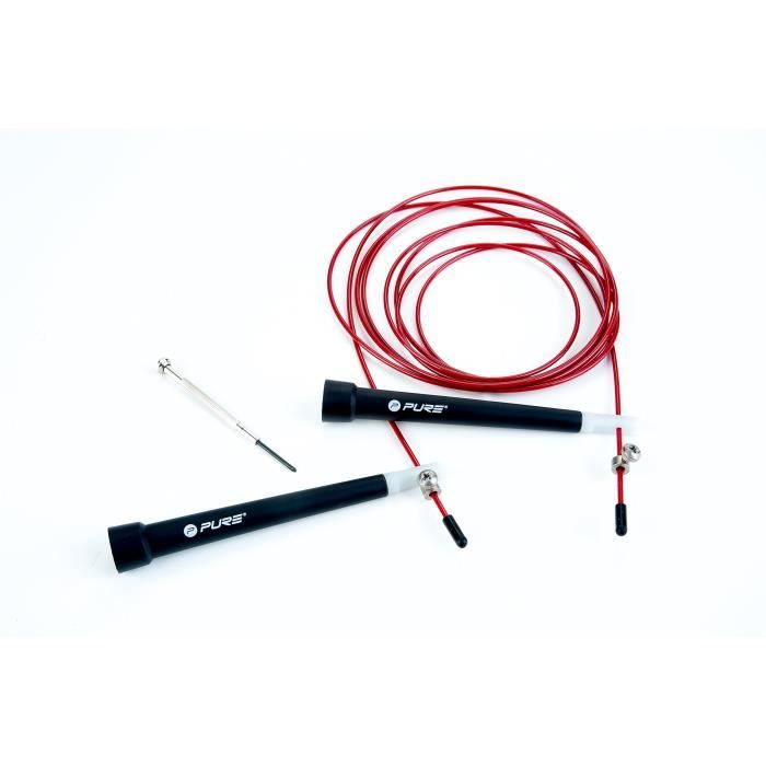pure2i mprove Original Speed Corde à Sauter, Noir-Rouge, 2,85 cm