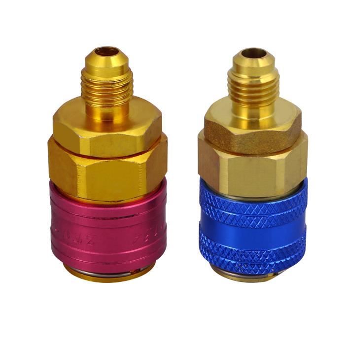 2 PCS R134a Connecteurs Rapides Durable Automobile AC Climatisation Basse Pression Haute Rapide Coupleur Adaptateur PORTE MONNAIE