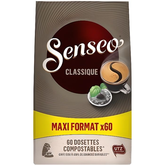 LOT DE 3 - SENSEO Classique Café dosettes - le sachet de 60 - 416g