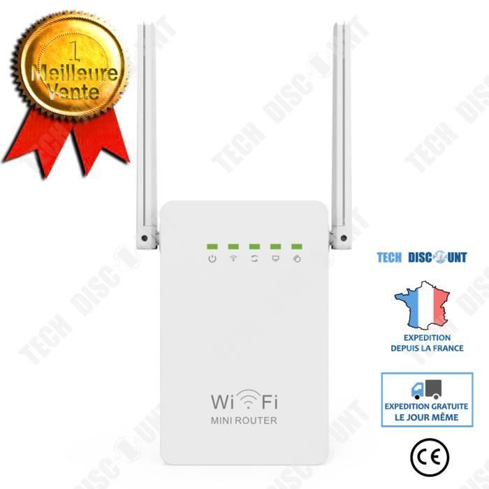TD® Répéteur sans fil 300M double antenne double port réseau amplificateur de signal WIFI amplificateur de routage prolongateur