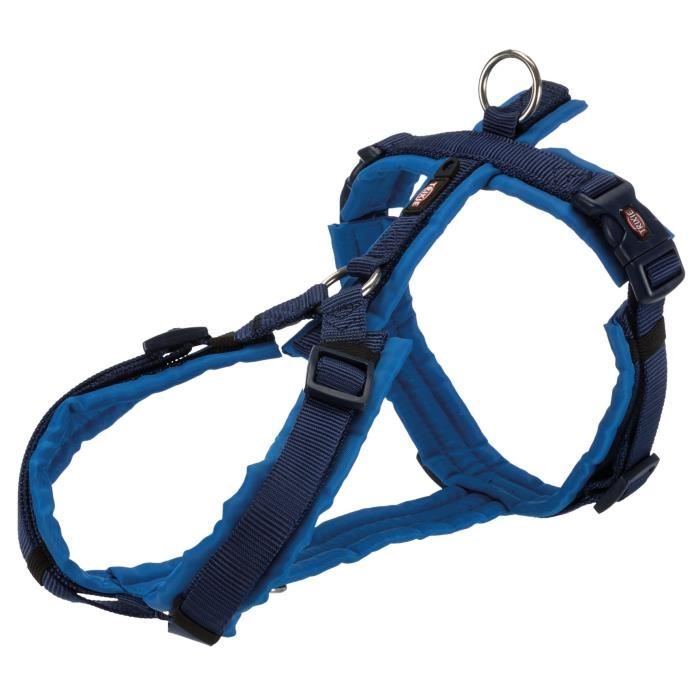 TRIXIE Harnais trekking Premium - XL: 80-97 cm/25 mm - Indigo et bleu royal - Pour chien