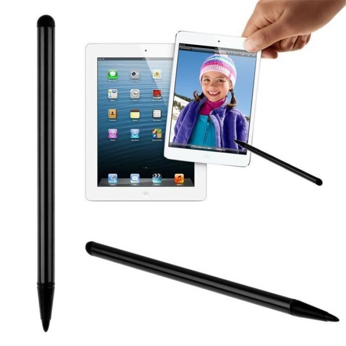 10 PCS Stylet stylo pour tablettes et smartphones, stylet capacitif écran tactile crayon pour iPhone iPad tablette PC Samsung Noir