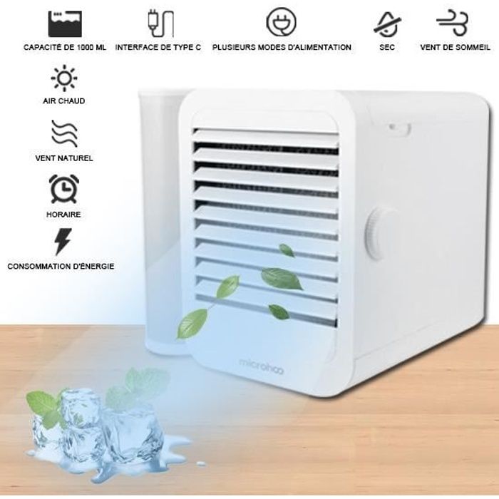 Mi Home microhoo Climatiseur Mobile Mini Climatiseur Portable USB Humidificateur - Blanc