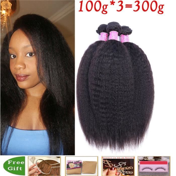 12pouces 3 Tissage Cheveux Naturels Bouclé Kinky Straight Yaki Human Hair