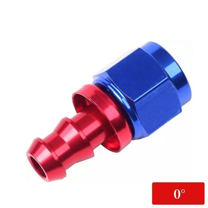 Raccord Tuyau Carburant Aluminium AN10 90° - Bleu/rouge - T6160 - Custom Moteur