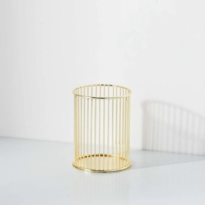 Lot De 4 Pots à Crayons En Métal Mesh Noir - Rangement Bureau, Rangement Maquillage, Style Scandinave