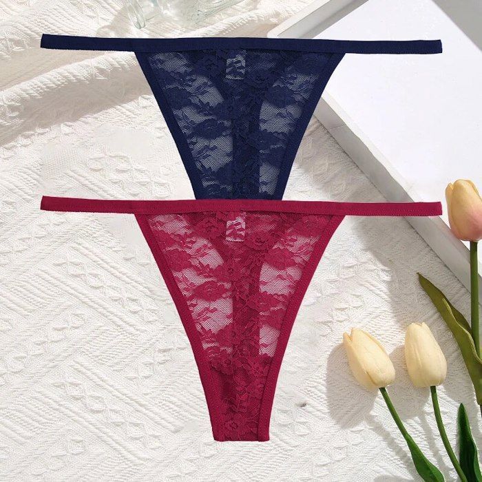 Culotte Sexy en Dentelle pour Femme,Sous-Vêtement Taille Basse,String ...
