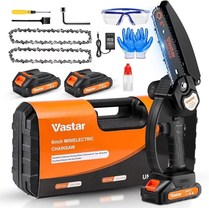 Mini Tronçonneuse Électrique Sans Fil 6 Pouces - 1000W, Batterie 4000mAh - Compatible Makita - Pour Jardin, élagage